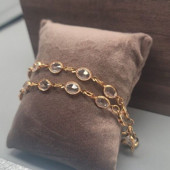 SWAROVSKI Gold-toned Clear Crystal Bezel Bracelet - Picture 2 of 8